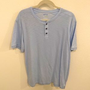 APT 9 Henley Short Sleeve Light Blue Size XXL